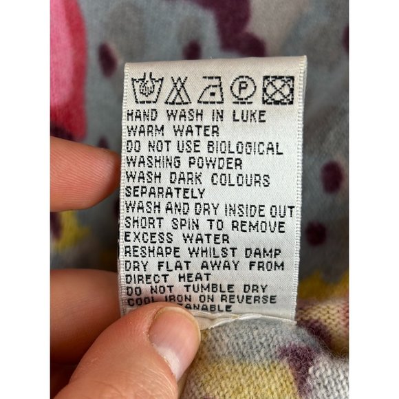 Boden Wool/Angora Floral Long Sleeve Knit Button Up Cardigan Sweater Size 10 - Picture 5 of 5